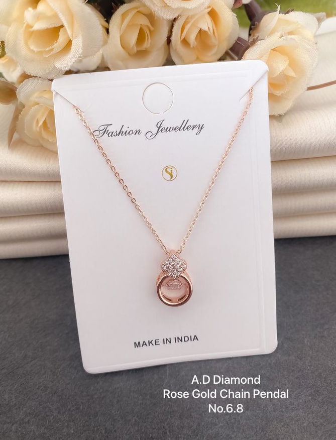 2 AD Diamond Designer Chain Pendant Set Wholesale Shop In Surat
